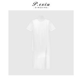 PanYiXiu/潘依绣100%苎麻设计感亲肤透气长款连衣裙 W-63983