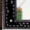 【天然正品】A货翡翠AU750黄金镶天然细腻冰种满绿如意（万事如意）翡翠吊坠项链36.5*19.0*8.3MM（皆取最大值）301025AH83 商品缩略图2