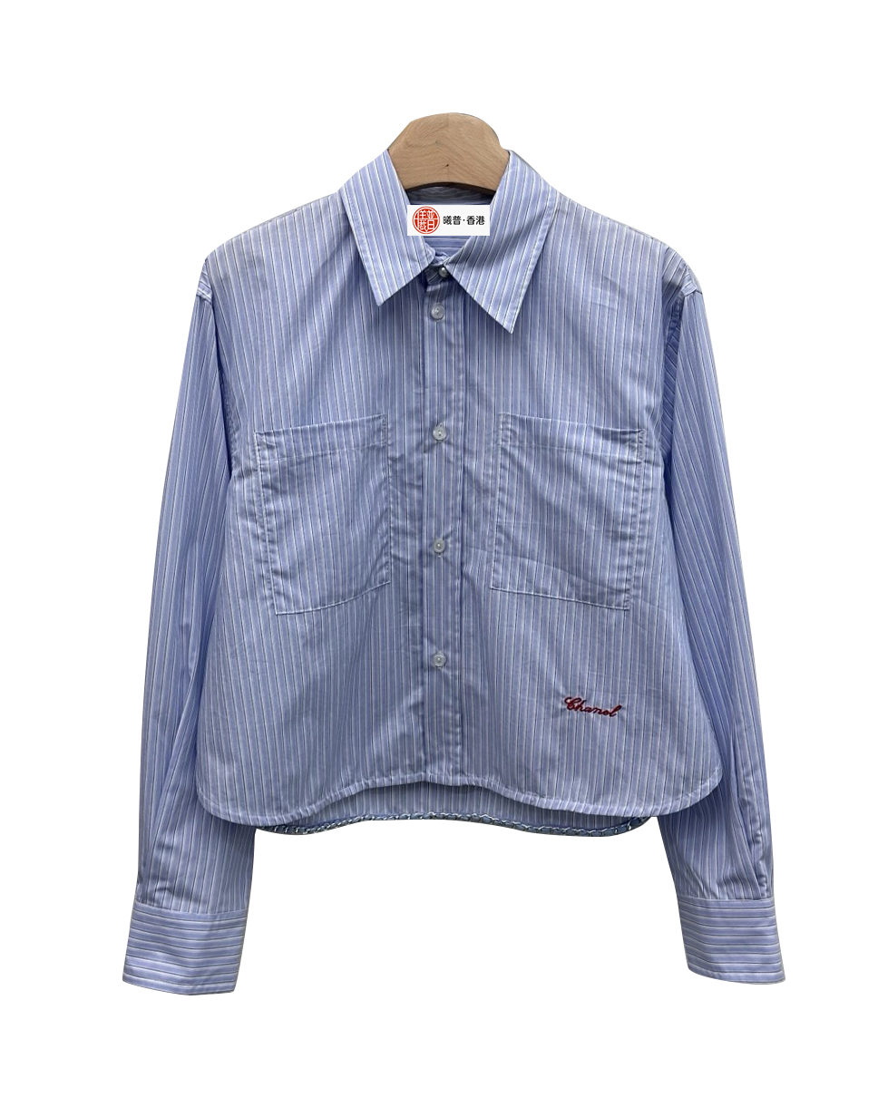 女款刺绣短款长袖衬衫la025