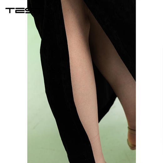 夏上新黑色丝绒无袖显瘦长款气质国风旗袍4262011 商品图4