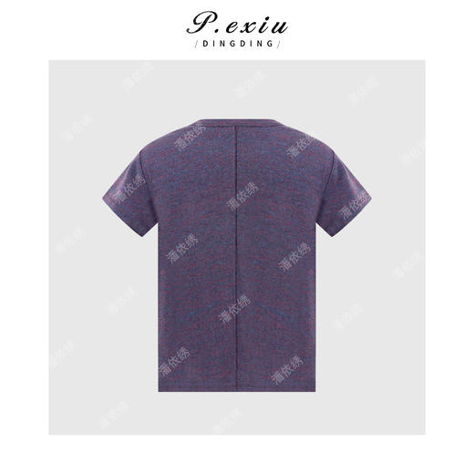 PanYiXiu/潘依绣羊毛天丝春夏轻薄透气百搭圆领短袖T恤 W-63766 商品图1