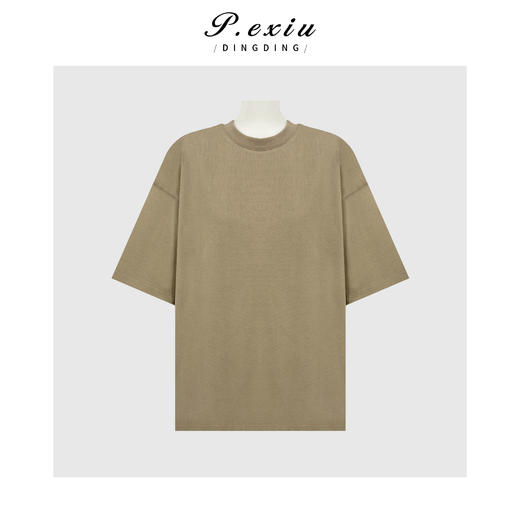 PanYiXiu/潘依绣100%棉重工小兔刺绣慵懒松弛宽松百搭圆领短袖T恤 W-63892 商品图0