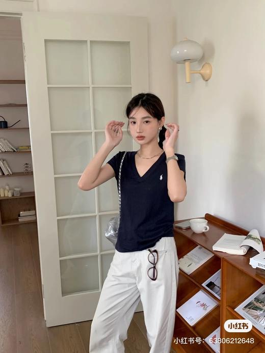 Ralph Lauren拉夫V领小标刺绣T恤 商品图12