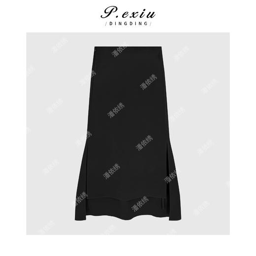 PanYiXiu/潘依绣醋酸极简高级感侧开叉不规则设计显瘦半身裙 M8931 商品图1