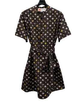 女款印花腰带衬衣裙zo