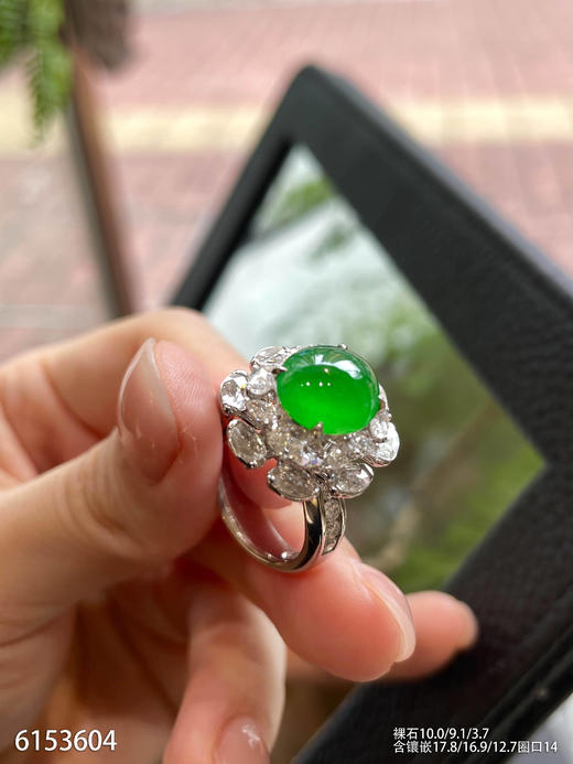 玻璃种黄阳绿蛋戒指【6153604】具体价格微信咨询 商品图3