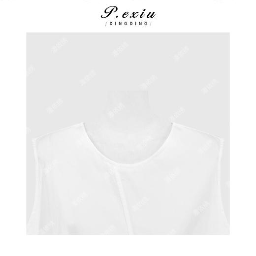 PanYiXiu/潘依绣慵懒风极简休闲不规则拼接圆领无袖连衣裙 W-63976 商品图2