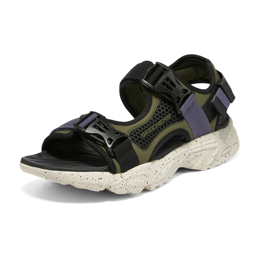 XY｜Skechers斯凯奇男子夏季新款机甲凉鞋减震防滑耐磨户外休闲沙滩鞋237396-olbk