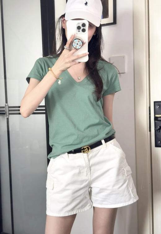 Ralph Lauren拉夫V领小标刺绣T恤 商品图8