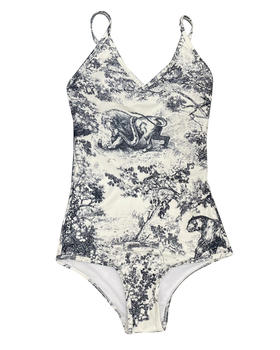女款印花连体泳衣ba010