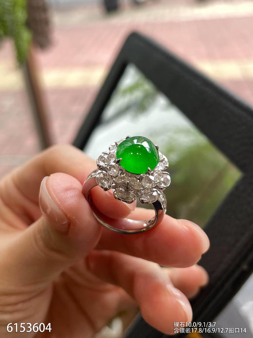 玻璃种黄阳绿蛋戒指【6153604】具体价格微信咨询 商品图5