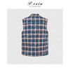 PanYiXiu/潘依绣100%亚麻复古撞色格纹松弛感抽绳V领无袖衬衫 Q02168 商品缩略图1