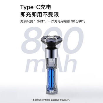 米家电动剃须刀S302 小米旋转式刮胡刀 双环弧面刀网 浮动贴面剃须 送男友生日礼物推荐 商品图5