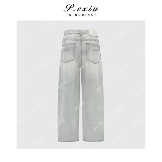 PanYiXiu/潘依绣100%棉设计感解构分割线百搭弯刀牛仔裤 S8203 商品图1