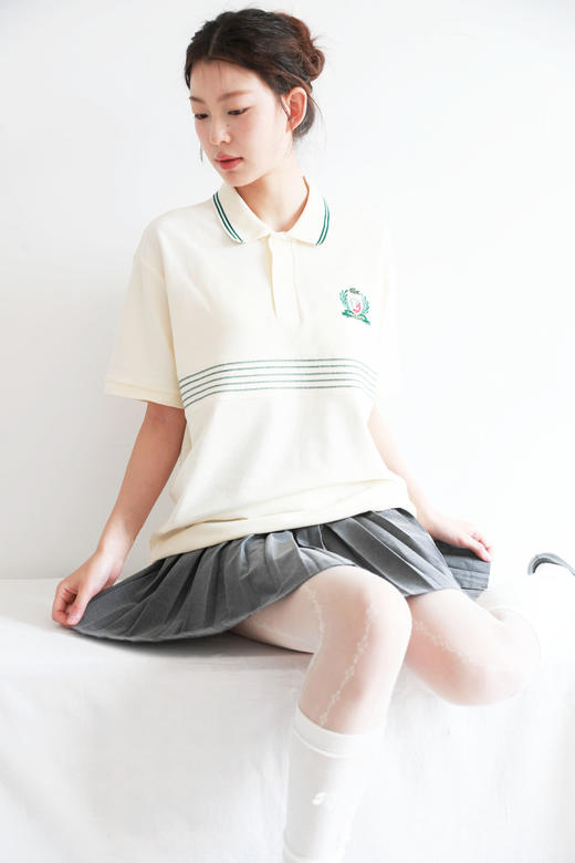 干部老钱风polo，撞色条纹+徽标。刺绣工艺翻领短袖polo衫E041866 商品图10