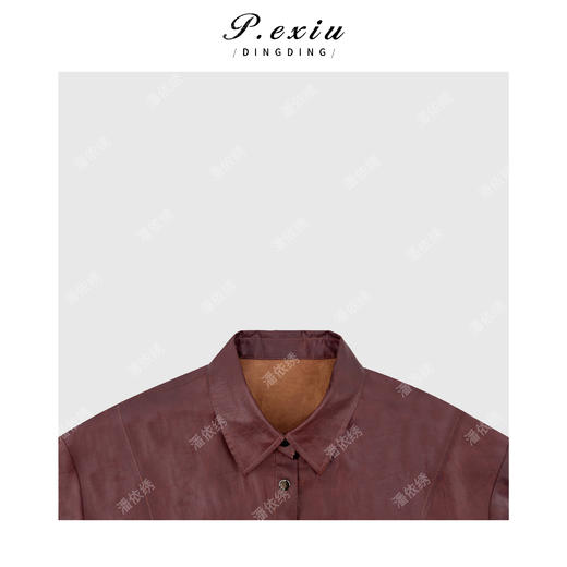 PanYiXiu/潘依绣【烟褐落影】100%桑蚕丝红云纱气质收腰显瘦中袖连衣裙 AB2615 商品图2