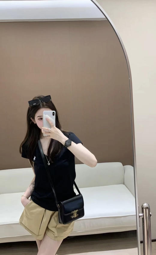 Ralph Lauren拉夫V领小标刺绣T恤 商品图4