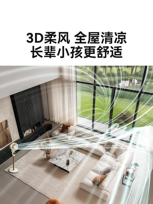 大宇空气循环扇银离子抑菌净化除味家用落地扇智能语音电风F50 商品图2