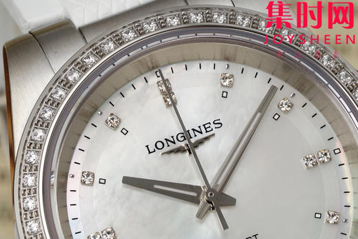 浪琴新款 AF康卡斯悦动系列34mm 贝母钻面 钻圈款 女士腕表 商品图3