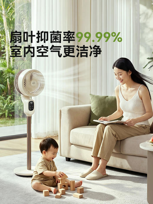大宇空气循环扇银离子抑菌净化除味家用落地扇智能语音电风F50 商品图3