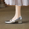 【预售7天】法式经典圆头珍珠交叉带粗跟通勤百搭仙女风小皮鞋DMJFG&81317F 商品缩略图1