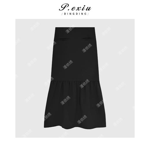 PanYiXiu/潘依绣醋酸极简高级感侧开叉不规则设计显瘦半身裙 M8931 商品图2