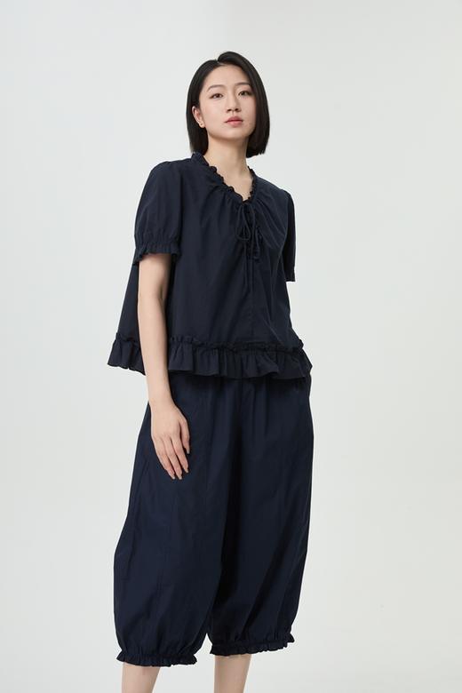 水淼2026夏新款荷叶边儿纯棉减龄休闲短袖2683 商品图1