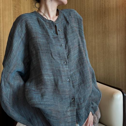 PanYiXiu/潘依绣 100%色织亚麻极简松弛高级感长袖衬衫 Li11037 商品图0