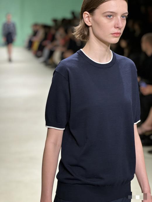 中性款刺绣丝质针织短袖T恤la020 商品图4