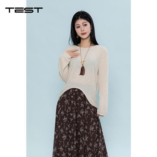 夏上新小衫+碎花裙慵懒风宽松显瘦气质温柔风两件套装4262001 商品图0