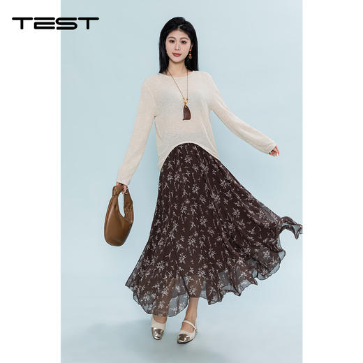 夏上新小衫+碎花裙慵懒风宽松显瘦气质温柔风两件套装4262001 商品图1