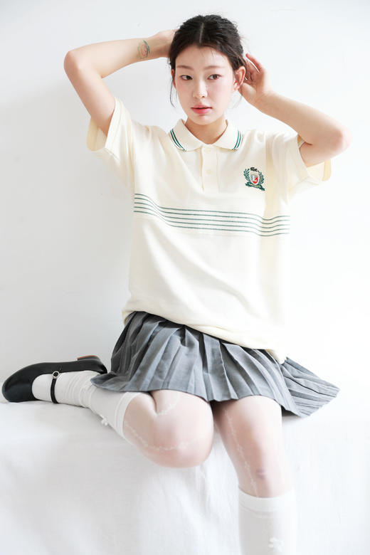 干部老钱风polo，撞色条纹+徽标。刺绣工艺翻领短袖polo衫E041866 商品图11