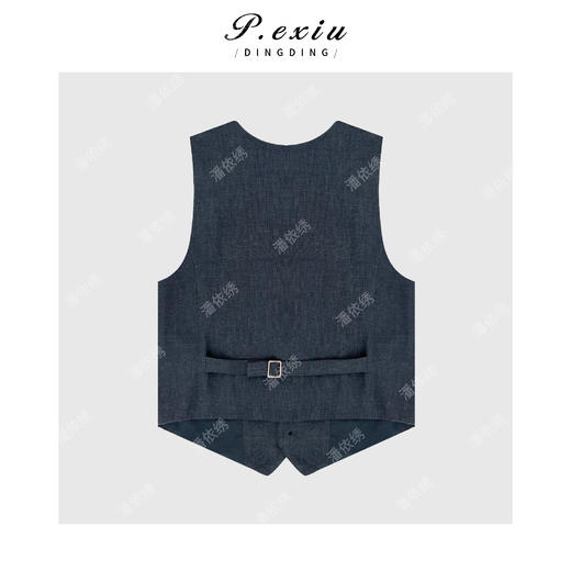 PanYiXiu/潘依绣天丝苎麻老钱风松弛感百搭显瘦重工刺绣V领马夹 Q62185 商品图1