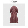 PanYiXiu/潘依绣【烟褐落影】100%桑蚕丝红云纱气质收腰显瘦中袖连衣裙 AB2615 商品缩略图1