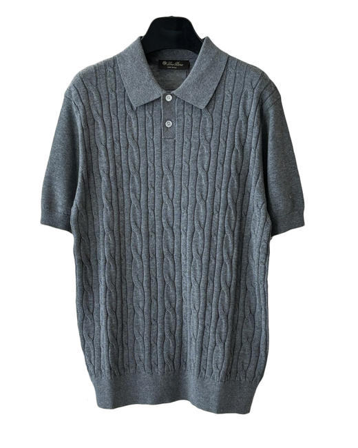 男款麻花针织短袖Polo衫hu015 商品图0