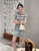 香奶奶春夏彩虹条纹针织短袖 商品缩略图4