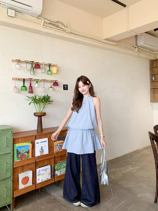 <曾小咸推荐>4.20现货秒杀 ！微信超特价！韩系格纹无袖挂脖连衣裙 日常229.99 立减140 秒杀89.99！！ 商品图6