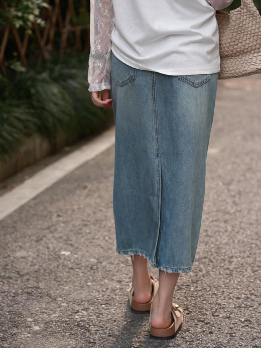 【门店同款】ENJOY夏季手搓腰绳牛仔半裙 171595521 商品图4