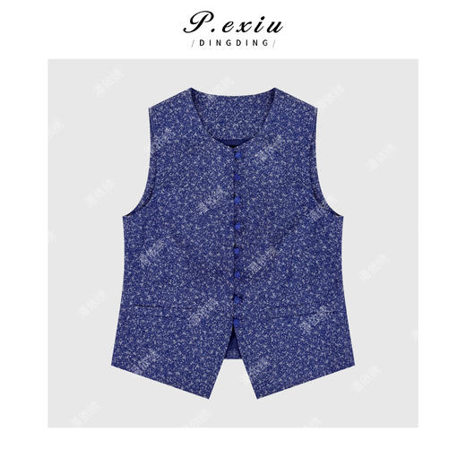 PanYiXiu/潘依绣【复古叠穿】亚麻重工提花肌理感经典碎花马甲H2552 商品图1