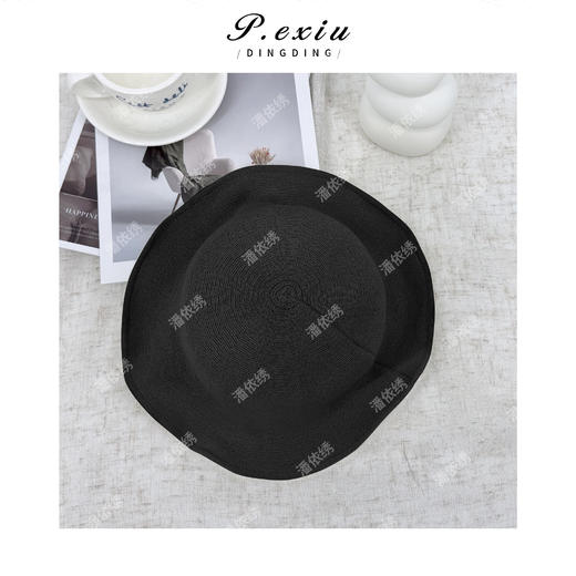 PanYiXiu/潘依绣 100%进口和纸可折叠遮阳防晒编织渔夫帽 SYC63030 商品图2