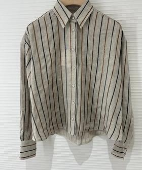 女款条纹长袖衬衫zh006