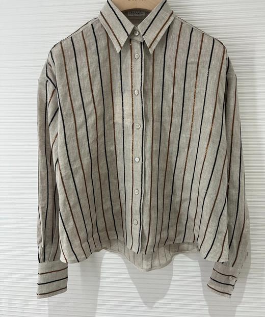 女款条纹长袖衬衫zh006 商品图0