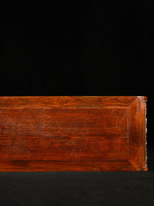 民国 红木透雕灵芝纹书卷式平头案 商品图2