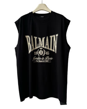 中性款植绒印花宽松背心he