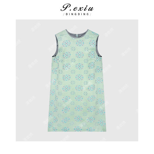 PanYiXiu/潘依绣 【锦堂花韵】桑蚕丝-人丝重工提花无袖连衣裙W-63089 商品图1