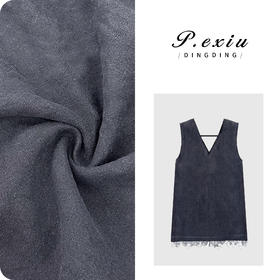 PanYiXiu/潘依绣【乌云摩卡】100%亚麻拼接蕾丝V领无袖背心W-62877