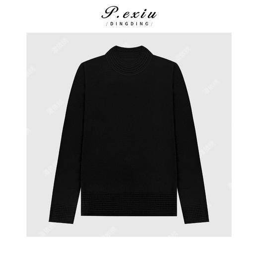 PanYiXiu/潘依绣羊毛镂空勾花半高领简约风气质针织上衣 D441 商品图0