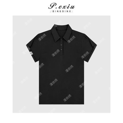 PanYiXiu/潘依绣 天丝-羊毛英伦风时髦休闲Polo领短袖T恤 W-62838 商品图1