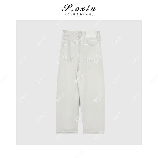 PanYiXiu/潘依绣【奶油丹宁】莱赛尔天丝薄款柔软明线弯刀牛仔裤S8858 商品图2