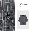PanYiXiu/潘依绣【英伦格序】100%棉复古撞色格纹灯芯绒翻领外套W-63365 商品缩略图0